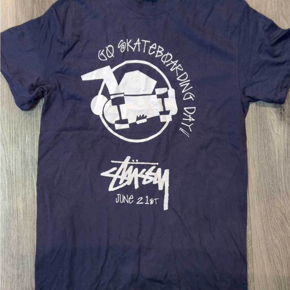 Stussy Dark Blue Crew Neck Tee